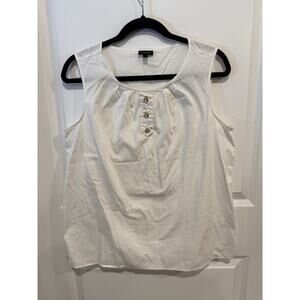 Talbots Women’s White Lightweight Sleeveless Top Size 14 Beetle/ Bee Charms